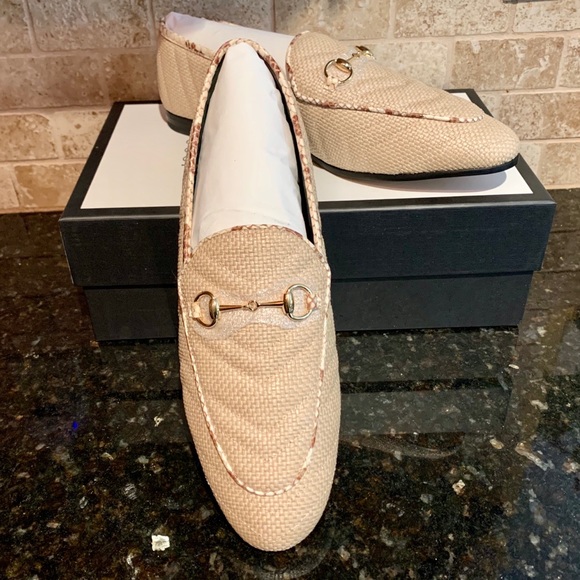 gucci raffia loafers